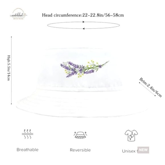 Reversible Wildflower Print Bucket Hat Unisex Sun Protection Foldable main image 5
